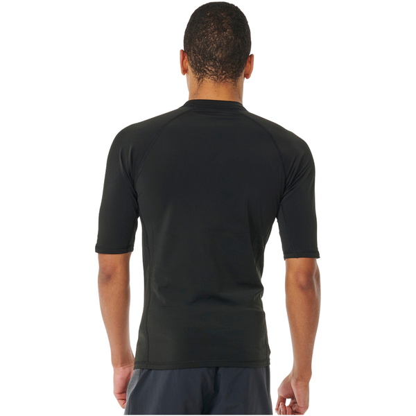 2025 Rip Curl Mens Icons UPF Brushed Short Sleeve Lycra Vest 154MRV - Black